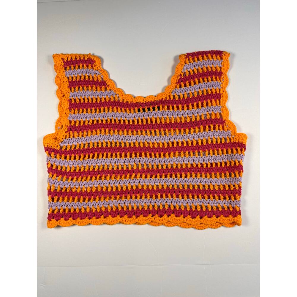 NWOT VICI Mirena Crochet Crop Cover Up Top Size S Festival Boho Indie Resortwear - Picture 4 of 7